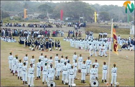 A section school students and their bands at the Independence Day 