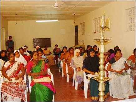 A section of the pre-school teachers attending the workshop.