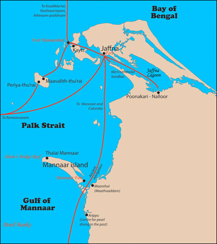 Jaffna City, the sea routes