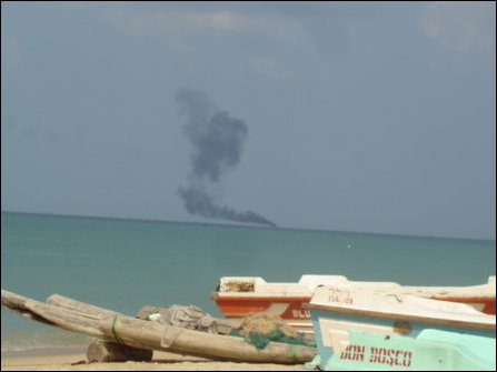 Explosion in the sea