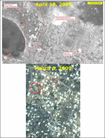 Images of March-April shelling of Civilian Safe Zone (CSZ)