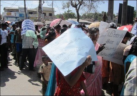 Chandrasiri coordinated demo in Jaffna