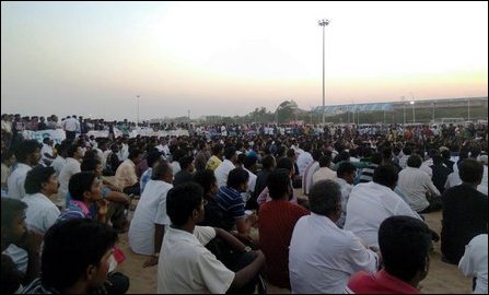 Protest in Marina Beach