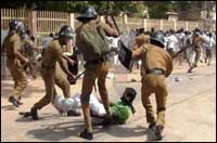 SL Police attacking Jaffna university students