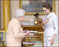 Angelina Jolie with Queen Elizabeth