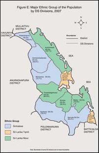 Ethnic pattern of administrative divisions in Trincomalee district 