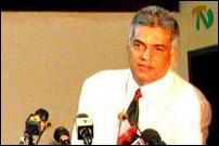 Prime Minister Wicremesinghe addressing the forum for peace and democracy at the SLFI Wednesday