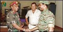 Major General S.H.S. Kottegoda, Eastern Overall Operational Command, Sri Lanka Army, Mr. Hagrup Haukland, Acting Head of SLMM and Col. Ramesh, LTTE's Special Commander for Batticaloa and Ampara