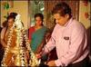 Mr.S.Mahalingam, Senior Assistant Secretary to the Provincial Ministry of Education and Cultural Affairs is seen lighting the traditional oil lamp inaugurating the evening session of the first day festival