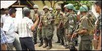 Stand off between civilans and SLA in Mannar over the removal Tamil Eelam national flag by the SLA