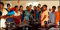 Beneficiaries are with sewing machines
