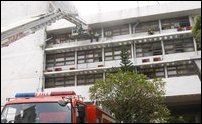 Fire brigade at Police HQ