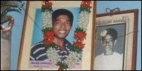 Garlanded photos of Balendran (17) and Kayalvili (13)
