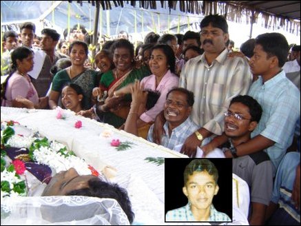 Funeral at the house of Shanmugarajah Sajeenthiran