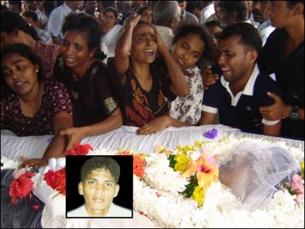 Funeral at the house of Yogarajah Hemachandran