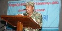 Col.Theepan speaking at the event