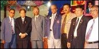 Past District Governor Lion Asoka Premaratne ( fourth from left) is seen with honored Charter members of the Lions Club of Trincomalee Town.