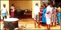 Common cooking for refugees sheltered in Chelvanayagapuram school