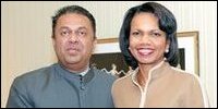 Secretary Rice and Samaraweera (Photo: The Island)