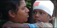 IDP mother with her child narrowly escaped SLAF bombardment