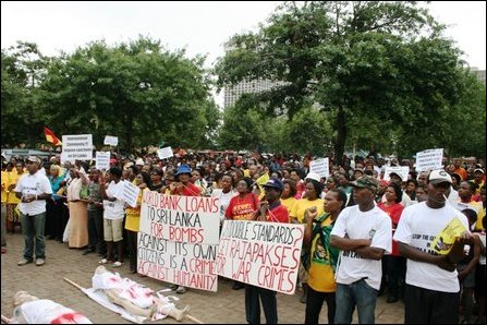 South Africans protest against Tamil genocide