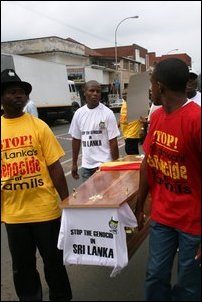 South Africans protest against Tamil genocide