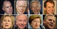Signatories and Hilary Clinton (clockwise: Robert P. Casey, Jr., Patrick Leahy, George V. Voinovich, Sherrod Brown, Richard Burr, Barbara Mikulski, Joseph I. Lieberman