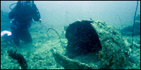 Remains of a jar at the probable shipwreck site.