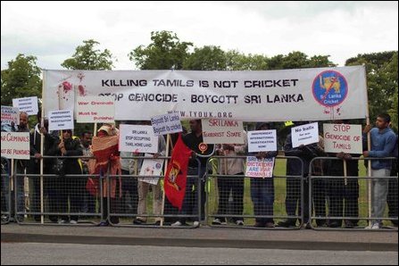 UK Protest against SL Cricket