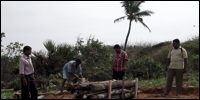 Preparations at the cremation site in KKS on Tuesday