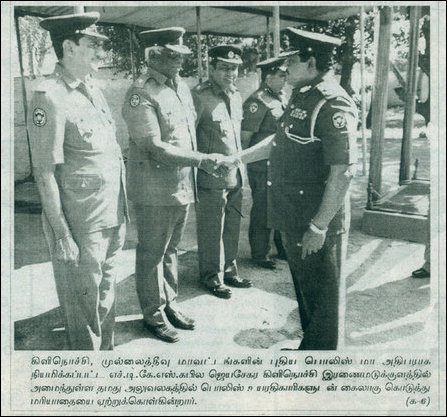 Kapila Jeyasekera (right) at his office near Iranaimadu tank (Courtesy: Uthayan 20th Feb 2013)