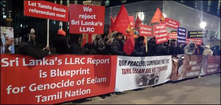 Protest in UK on Sri Lanka Independence Day