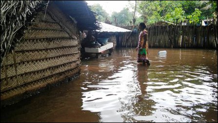 Uprooted people affected by floods in Jaffna