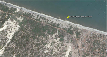Satellite Image of the location of proposed Fishery Harbour at Peasaalai